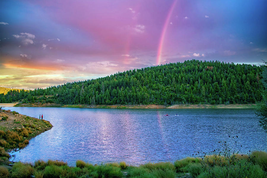 Double Rainbow at Grindstone Lake Photograph by Lynn Bauer