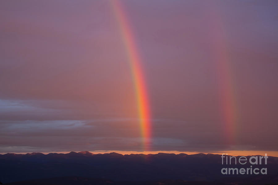 Double Rainbow at Sunset in Kelowna BC Photograph by Barbara McMahon