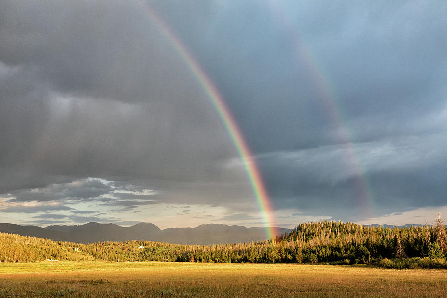 Double Rainbow in the Colorado High Country Photograph by Tony Hake