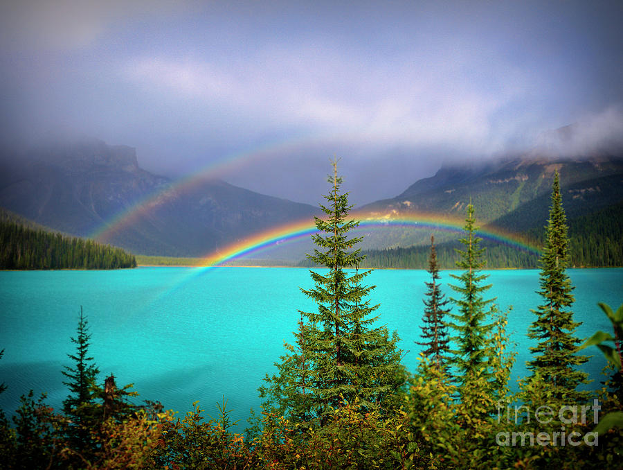 Double Rainbow over Emerald Lake Photograph by Thomas Nay