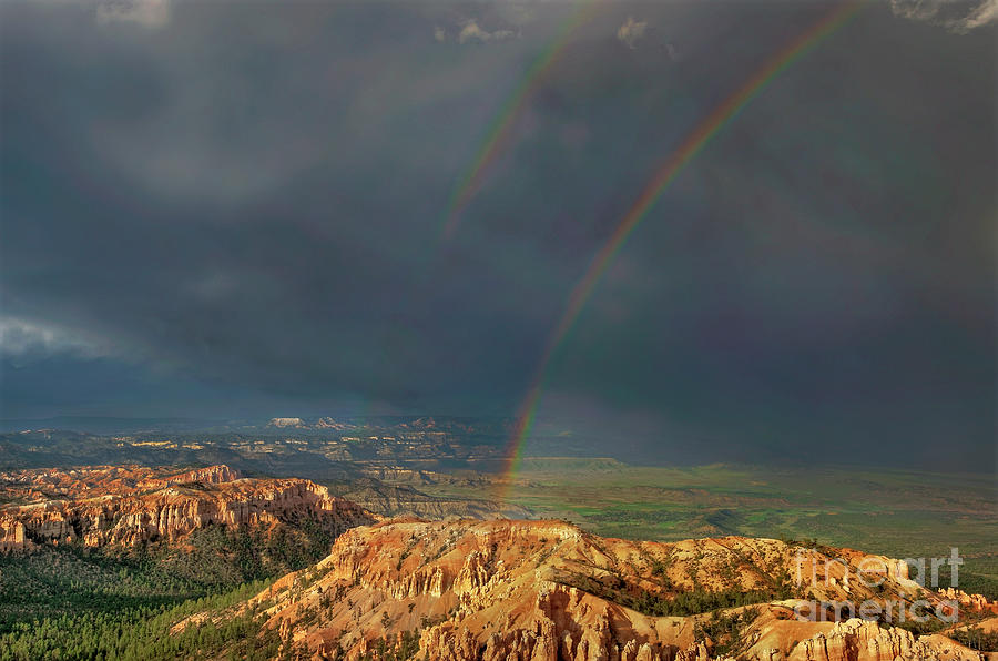 Double Rainbow Over Hoodoos Bryce Canyon National Park Photograph by Dave Welling