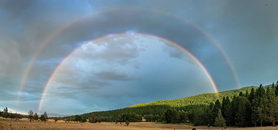 Double Rainbow Summer Storm Photograph by Randy Robbins