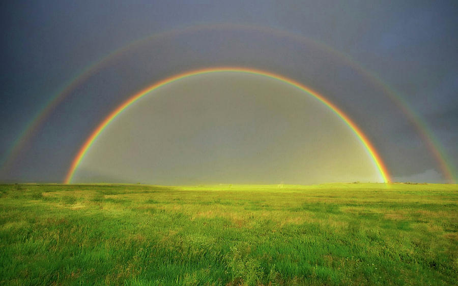 Double Rainbow Painting by Troy Caperton