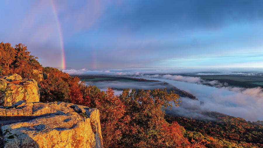 Double Rainbows on Petit Jean Mountain Photograph by James Barber