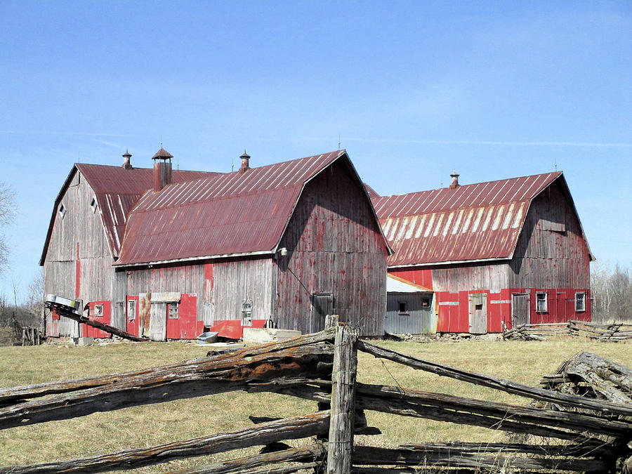 Double Red Barn Photograph by Valerie Kirkwood