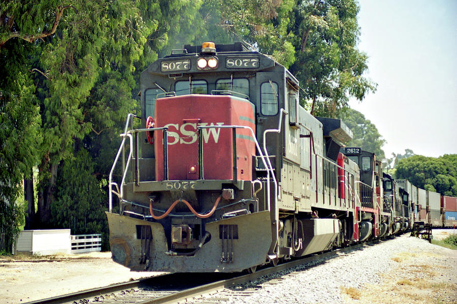 Double-Stacks -- Intermodal Train in San Luis Obispo, California Photograph by Darin Volpe