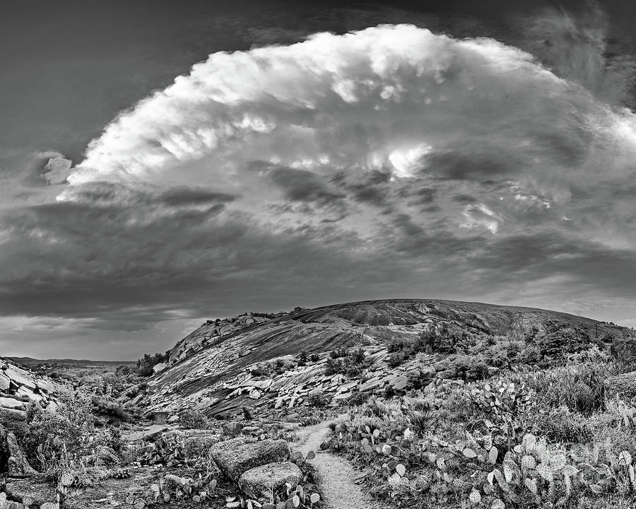 Double Vision of Enchanted Rock and Storm Cell Above - Fredericksburg Texas Hill Country Photograph by Silvio Ligutti