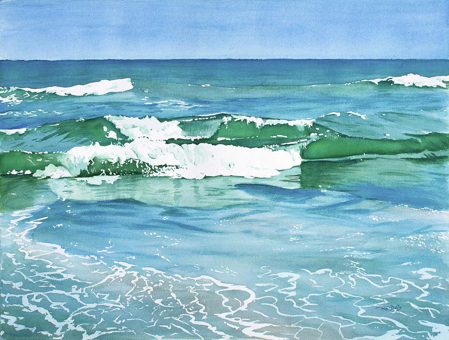 Double Wave Painting by Christopher Reid