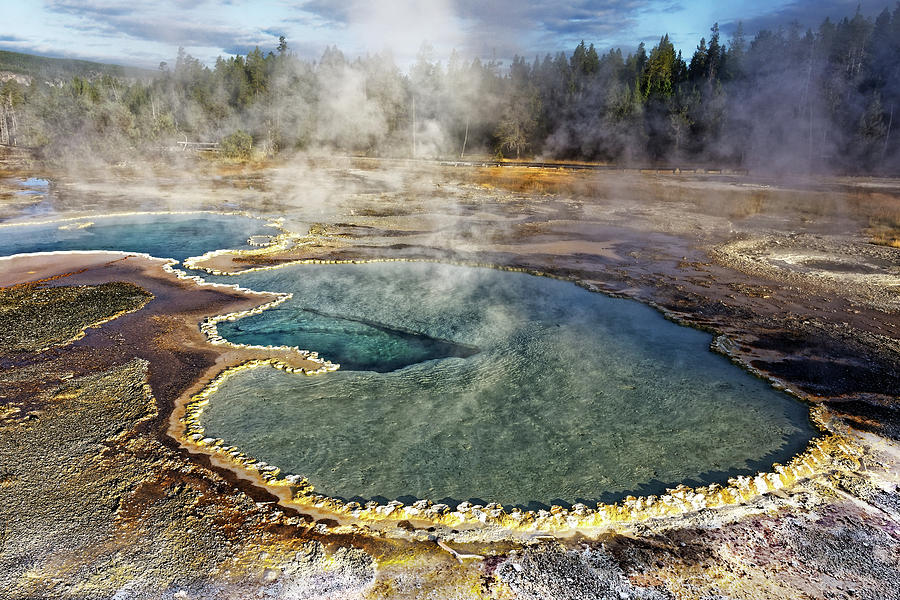 Doubly Beautiful -- Doublet Pool in Yellowstone National Park, Wyoming Photograph by Darin Volpe