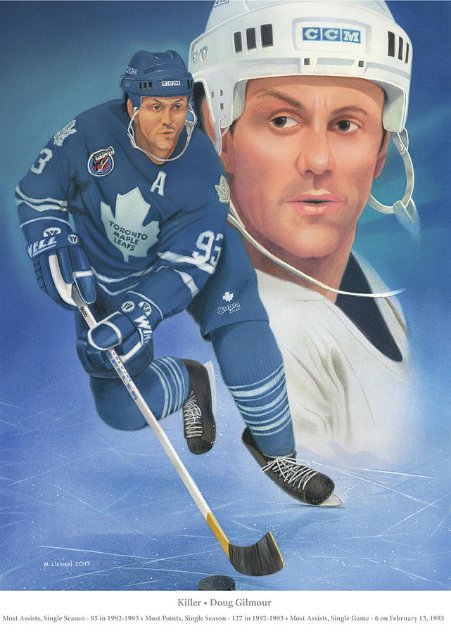 Doug Gilmour Toronto Maple Leafs Signed Framed 20x29 Skyline Canvas LE/99