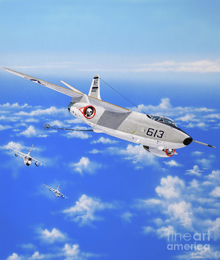 Douglas A-3 Skywarrior Painting by Steve Ferguson