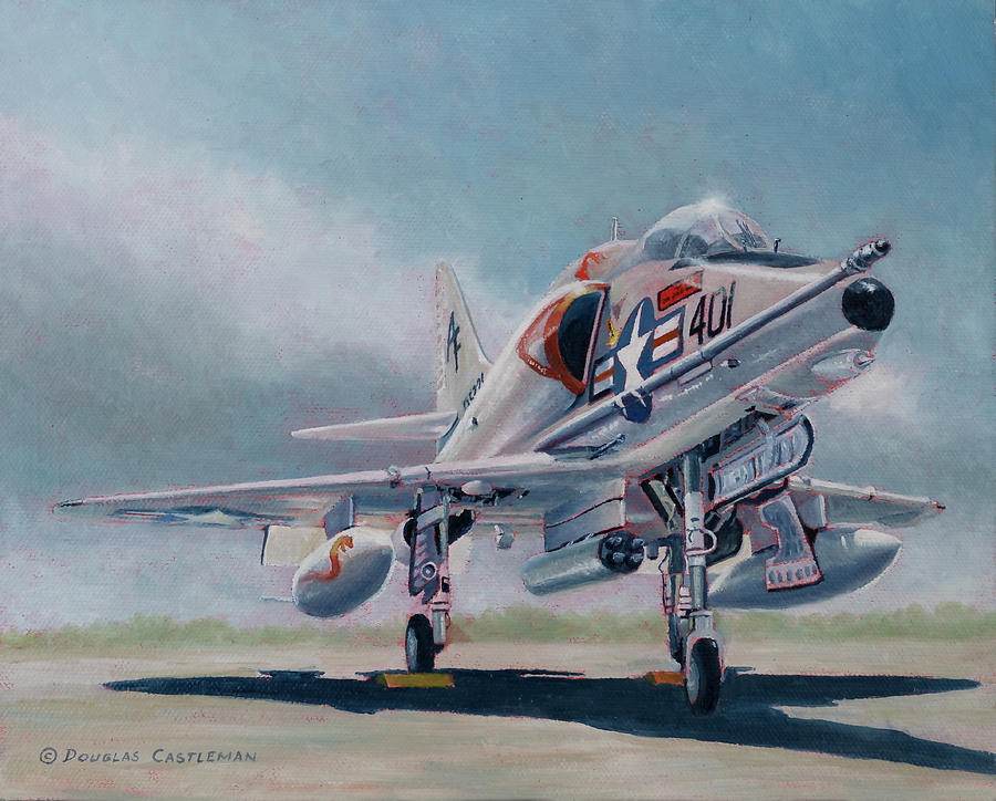 Douglas A-4 Skyhawk Painting by Douglas Castleman