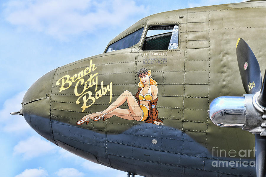 Douglas C53 Skytrooper Beach City Baby Photograph by Paul Ward - Pixels