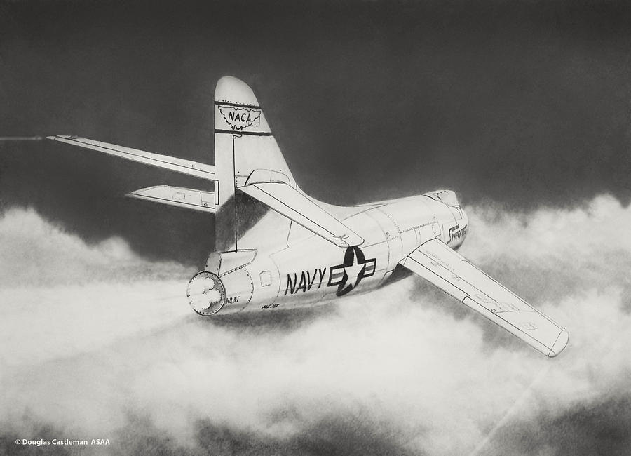 Douglas D-558-2 Skyrocket Drawing by Douglas Castleman