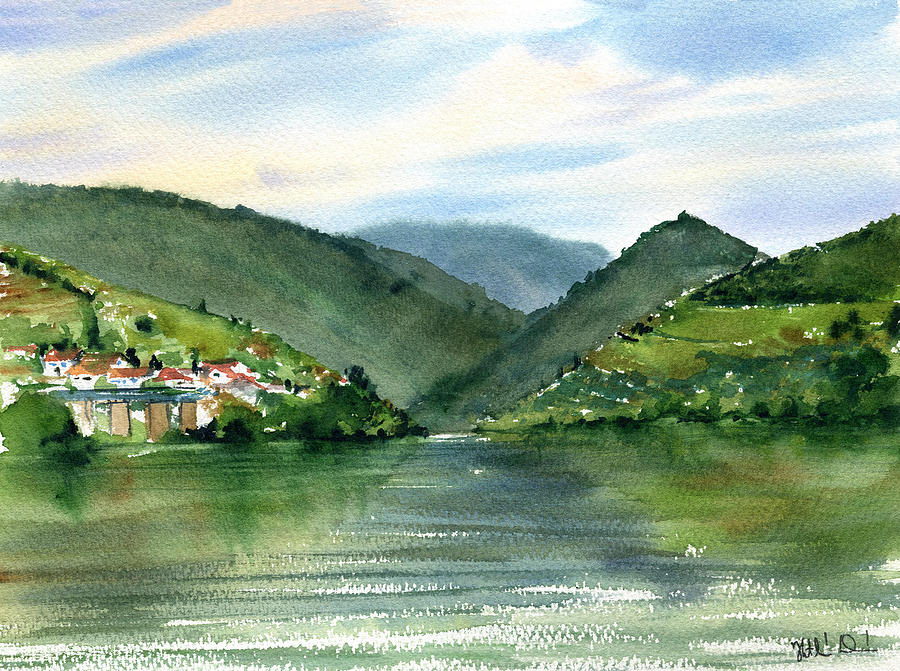 Douro Valley Portugal Painting by Dora Hathazi Mendes