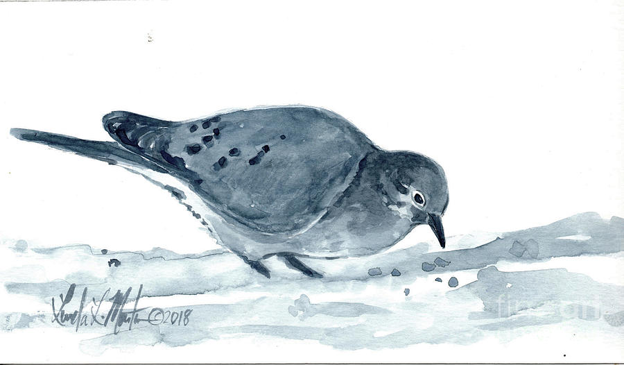 Dove In The Snow Painting