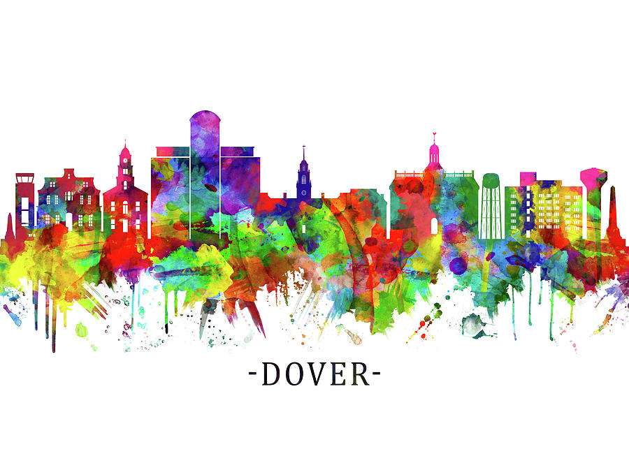 Dover Delaware Skyline Mixed Media By Nextway Art - Fine Art America