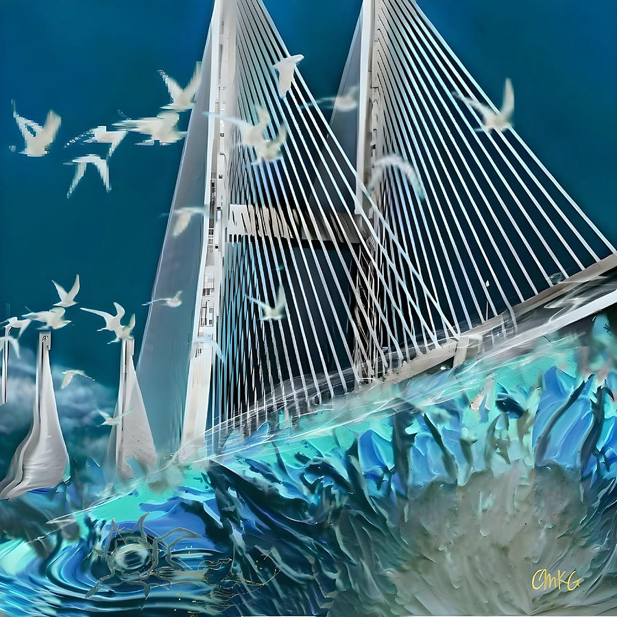 Doves Building Bridges Digital Art by Christina Knight