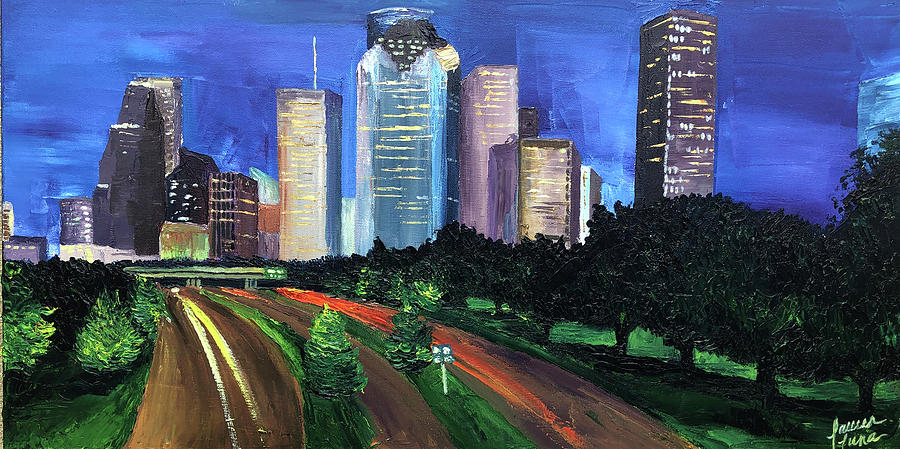 Houston Painting - Down Allen Parkway by Lauren Luna Houston Painting - Down Allen Parkway by Lauren Luna