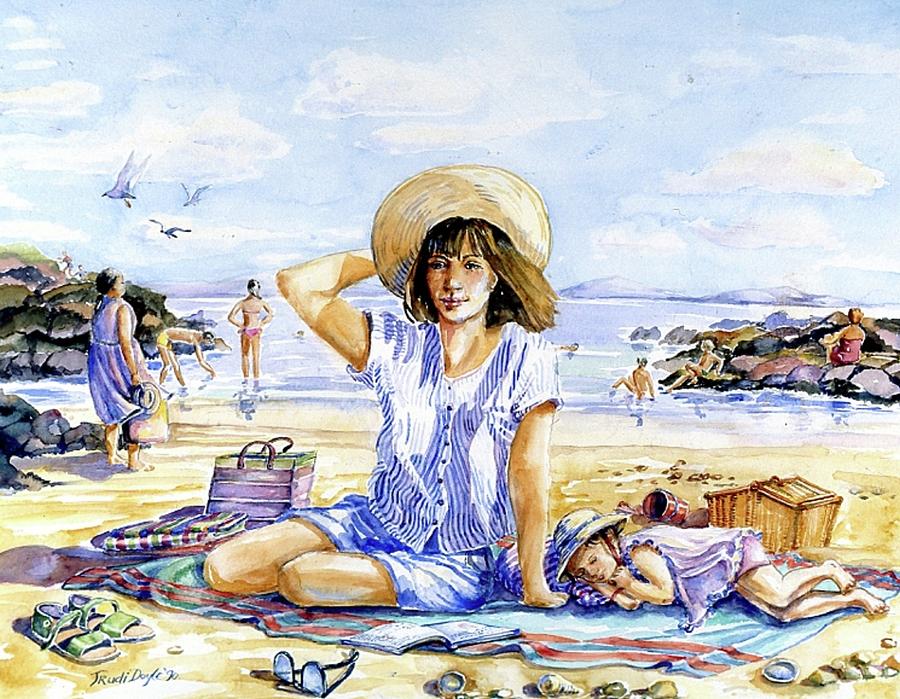 Down by the Seaside  Painting by Trudi Doyle