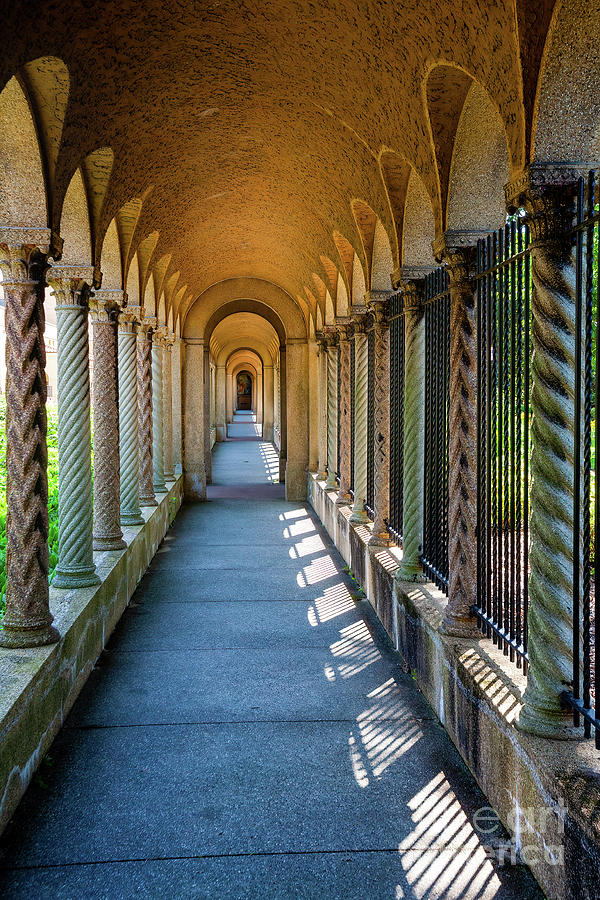 Down the Portico at the Franciscan Monastery in Washington DC Photograph by William Kuta