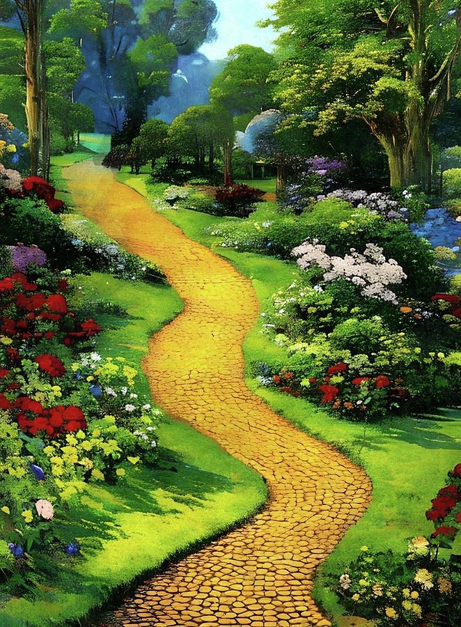 Down The Yellow Brick Road Digital Art by Ally White