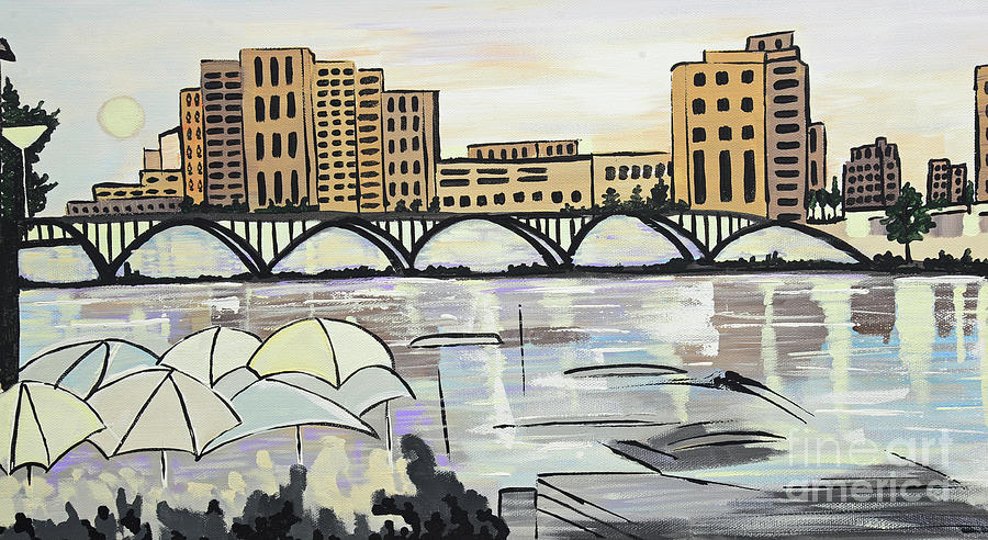 Veteran Painting - Down town Rockford by Jeff Metheny Veteran Painting - Down town Rockford by Jeff Metheny