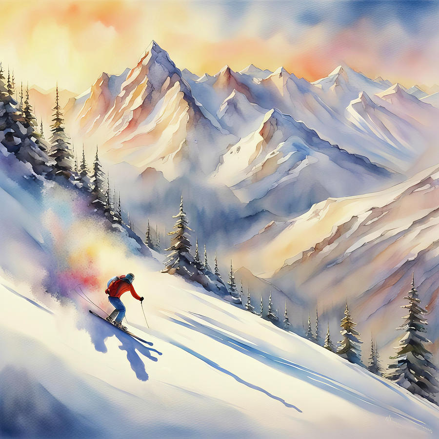 Downhill at Sunrise Digital Art by Donna Kennedy