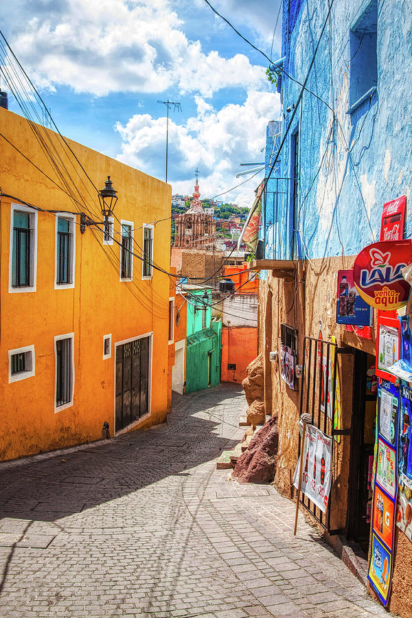 Downhill narrow street in Guanajuato, Mexico 2 Photograph by Tatiana Travelways