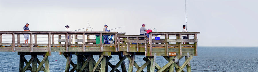 Hat Photograph - Downs Pk Fishing Pier Pano by Brian Wallace