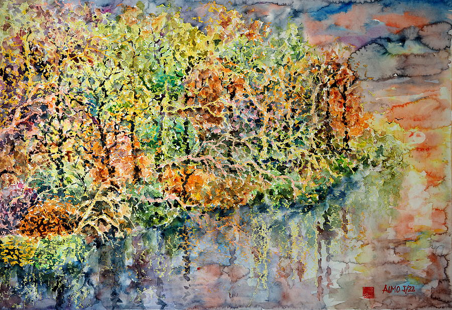 River Painting - Downstream by Almo M