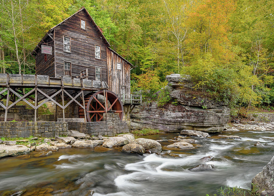 Downstream at Glade Creek Grist Mill Photograph by Robert Miller