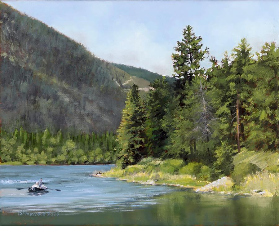 Mountain Painting - Downstream from Osprey Landing by Bill Finewood