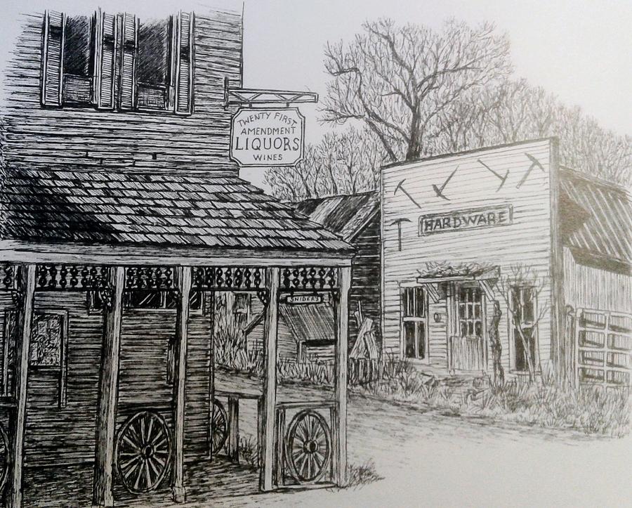 Downtown Crestone Drawing by James RODERICK
