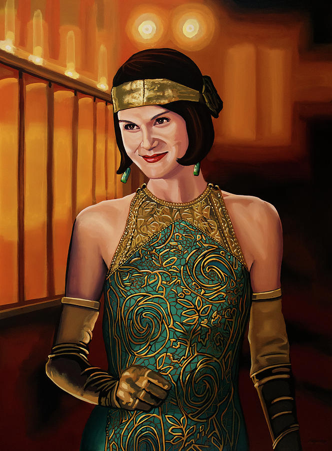 Downton Abbey Painting 2 Michelle Dockery as Lady Mary Painting by Paul Meijering