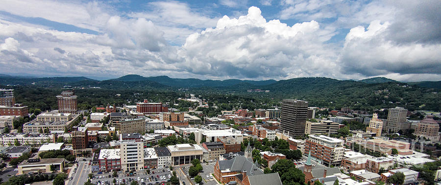 Downtown Asheville Aerial Photo Photograph by David Oppenheimer | Fine ...