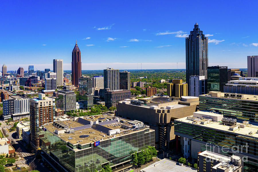 Downtown Atlanta Aerial View - Atlanta GA Photograph by The Photourist