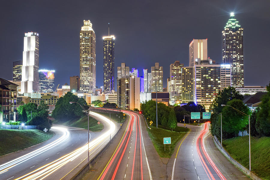 Downtown Atlanta at Night Photograph by Nate Hovee - Fine Art America