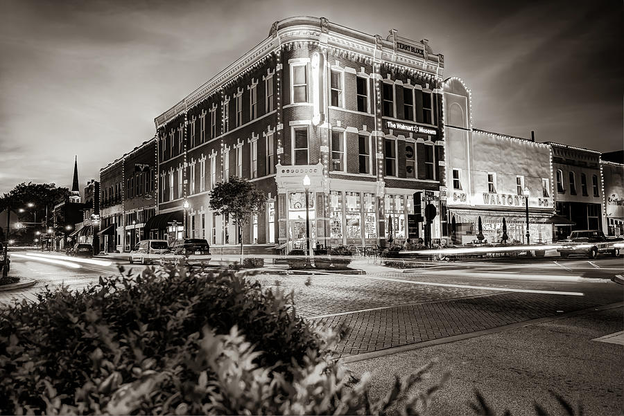 Downtown Bentonville In Sepia Photograph by Gregory Ballos