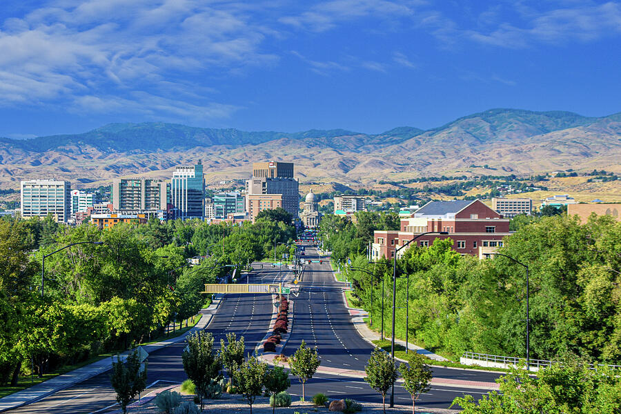 Downtown Boise, the capitol city of Idaho USA Photograph by Mike Worley Downtown Boise, the capitol city of Idaho USA Photograph by Mike Worley