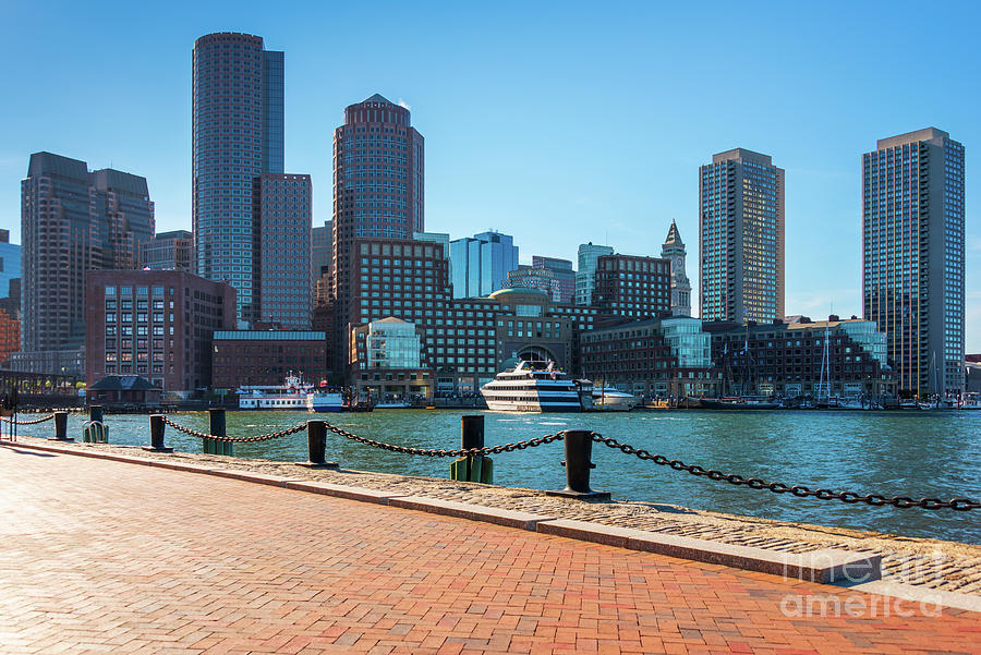 Downtown Boston Skyline and Harborwalk Photo Photograph by Paul Velgos
