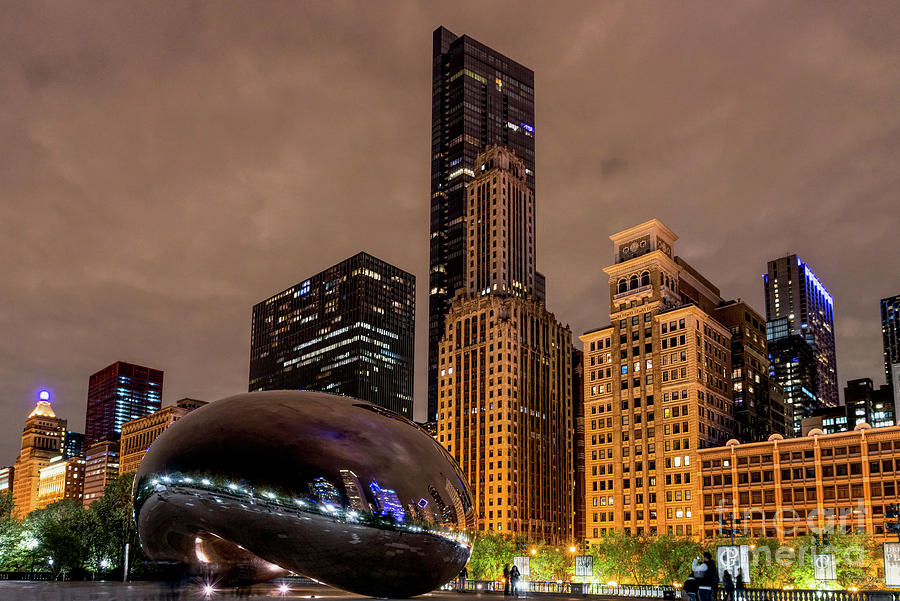 Downtown Chicago Illinois Night Photograph by Jennifer White
