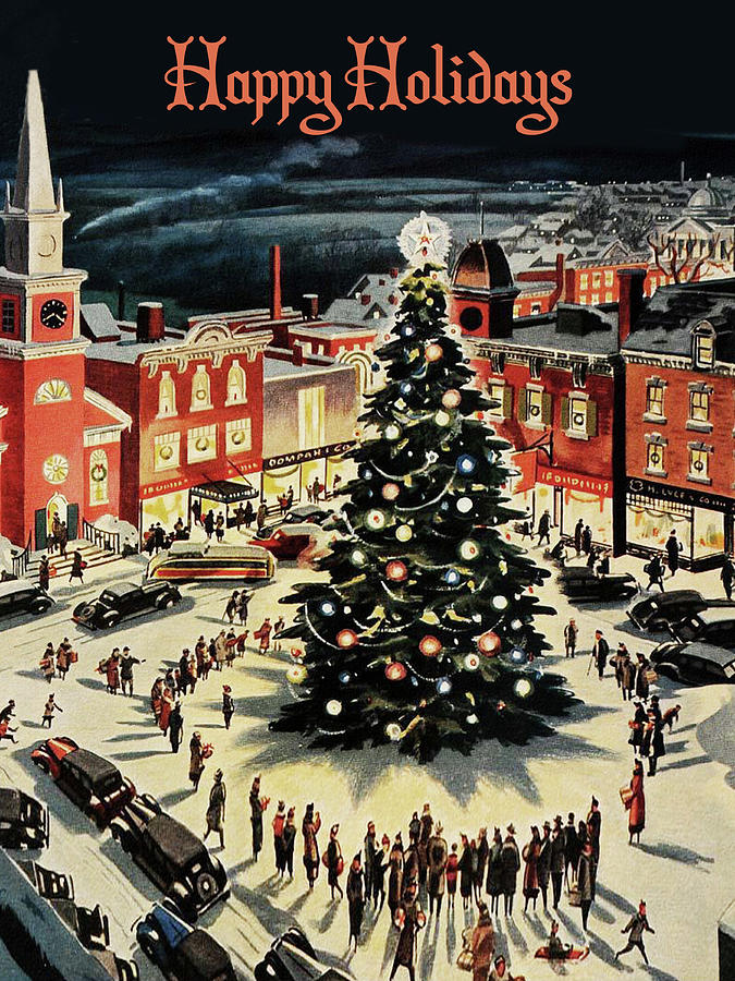Downtown Christmas Tree Digital Art by Long Shot