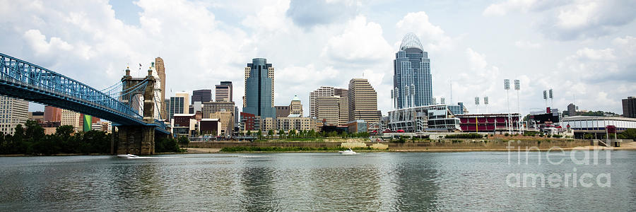 Downtown Cincinnati Skyline Panorama Photo Photograph by Paul Velgos