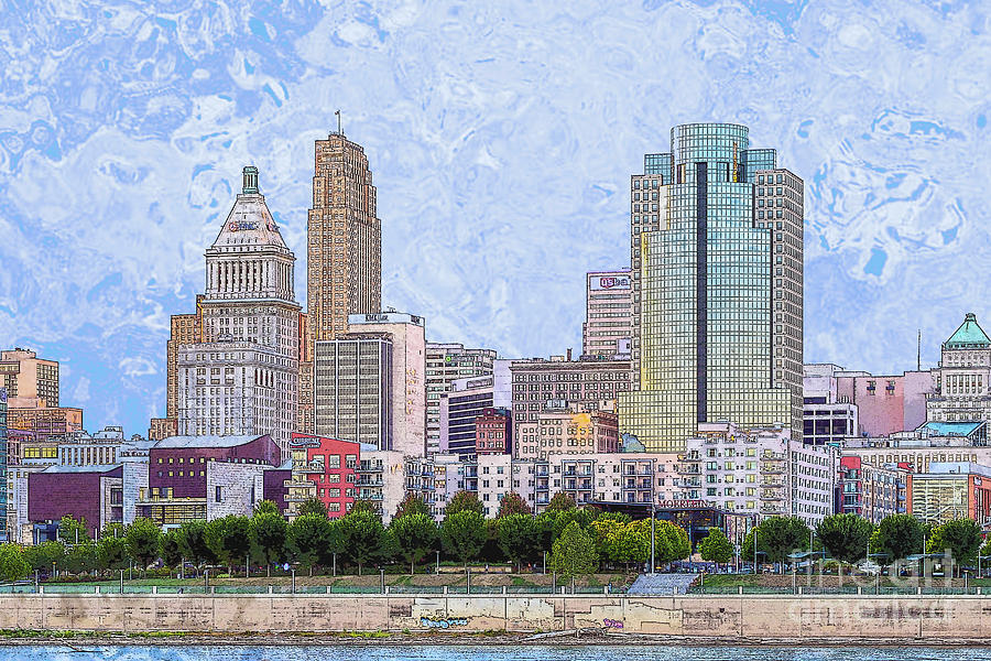 Downtown Cincinnati - the Banks Digital Art by Bentley Davis
