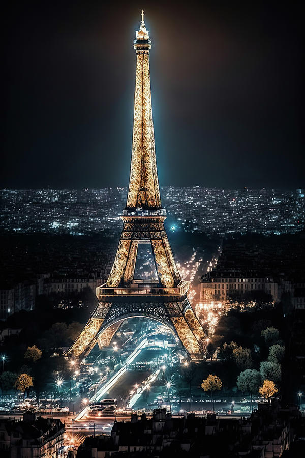 Downtown City Lights Eiffel Tower Photograph by Athena Mckinzie