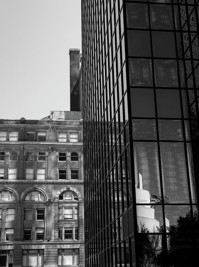 Downtown Dallas Reflections Black And White Photograph by Dan Sproul
