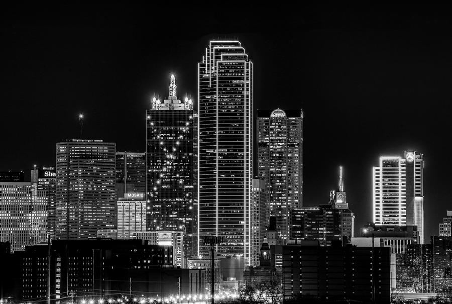 Downtown Dallas Skyline At Night Photograph by Dan Sproul
