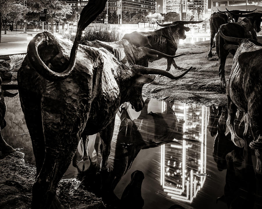 Downtown Dallas Texas Longhorns - Sepia Edition Photograph by Gregory Ballos
