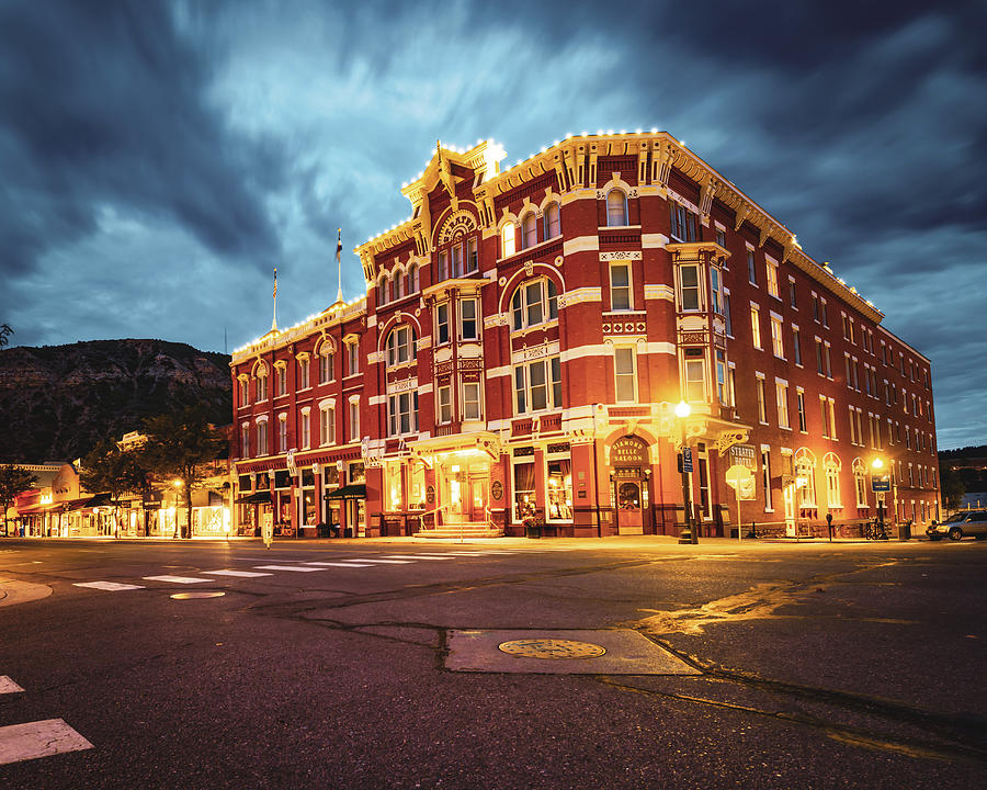 Mountain Photograph - Downtown Durango Skyline and Strater Hotel at Dawn by Gregory Ballos
